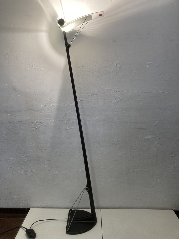 Halogen Floor Lamp Ceiling with Glass Shade, 1980s