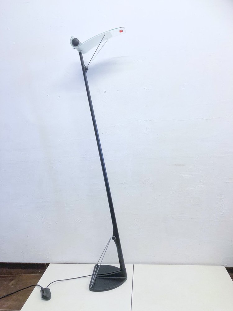 Halogen Floor Lamp Ceiling with Glass Shade, 1980s