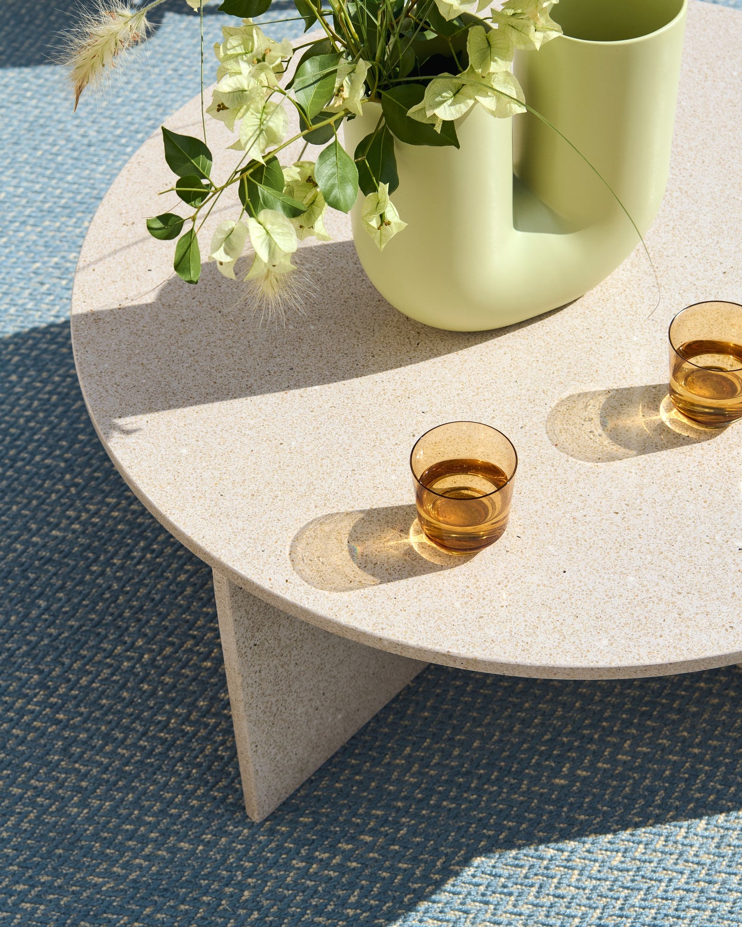 Halves coffee table, off-white terrazzo