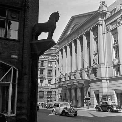 Hamburg Thalia Theatre Cars and Horse Sculpture, Germany 1938, Printed 2021-DYV-992049