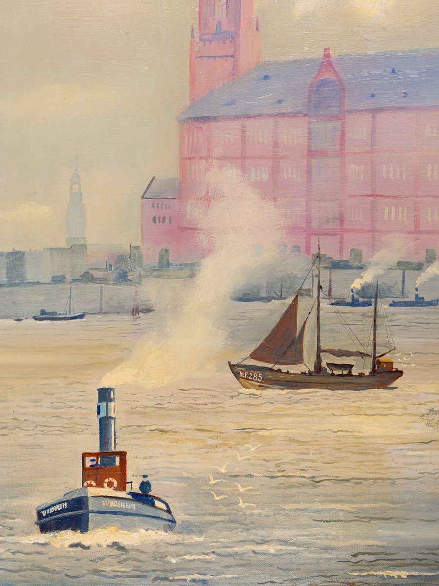 Hamburger Harbor, Oil on Canvas