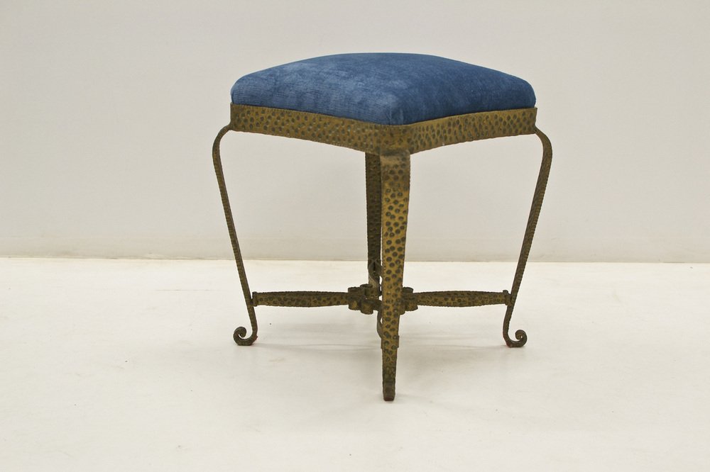 Hammered Gilded Iron Stools by Pierluigi Colli, 1950s, Set of 2