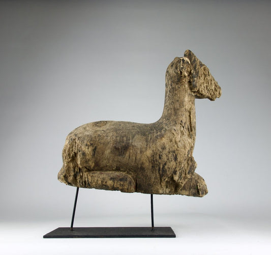 Han Dynasty Artist, Laying Doe Sculpture, 206BC-220AD, Wood