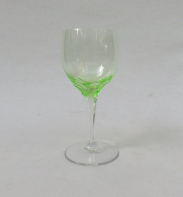 Hand Blown Art Nouveau Uranium Glass Wine Glasses, Set of 8-EY-828726