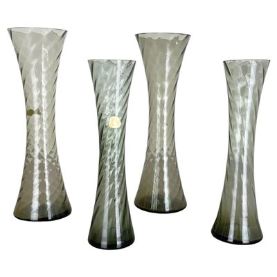 Hand Blown Crystal Glass Vases from Alfred Taube, Germany, 1960s, Set of 4-QZ-1114573