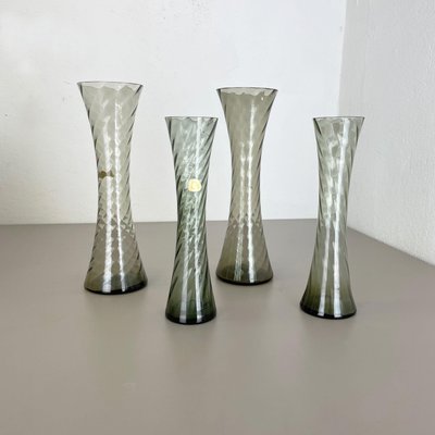 Hand Blown Crystal Glass Vases from Alfred Taube, Germany, 1960s, Set of 4-QZ-1114573