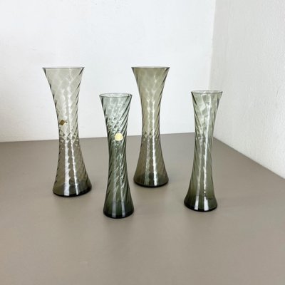 Hand Blown Crystal Glass Vases from Alfred Taube, Germany, 1960s, Set of 4-QZ-1114573