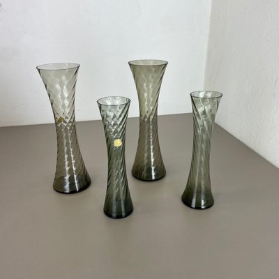 Hand Blown Crystal Glass Vases from Alfred Taube, Germany, 1960s, Set of 4-QZ-1114573