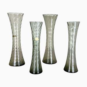 Hand Blown Crystal Glass Vases from Alfred Taube, Germany, 1960s, Set of 4-QZ-1114573