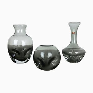 Hand Blown Crystal Glass Vases from Friedrich Kristall, Germany, 1970s, Set of 3-QZ-1053081