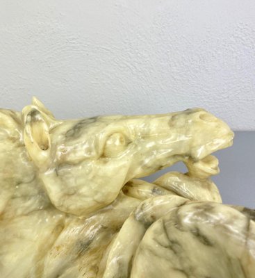 Hand Carved Alabaster Horse Centrepiece Sculpture, Italy, 1970s-LYQ-1171489