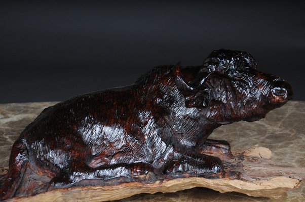 Hand Carved Bison Sculpture