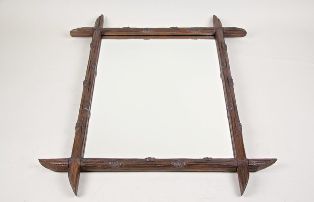 Hand Carved Black Forest Wall Mirror, Austria, 1880s-TQA-1322131