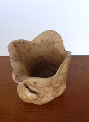 Hand Carved Burl Wood Jug, 1970s-MB-1009324