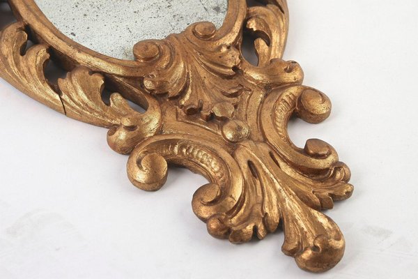 Hand-Carved Gilt Wall Mirrors, Italy, 1850s, Set of 2-TQA-1322298