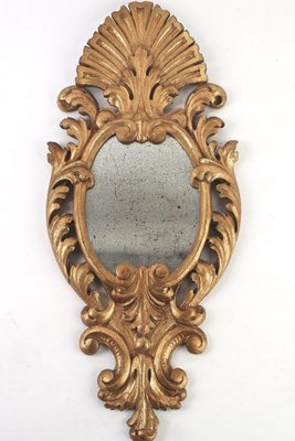 Hand-Carved Gilt Wall Mirrors, Italy, 1850s, Set of 2-TQA-1322298