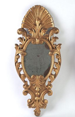 Hand-Carved Gilt Wall Mirrors, Italy, 1850s, Set of 2-TQA-1322298