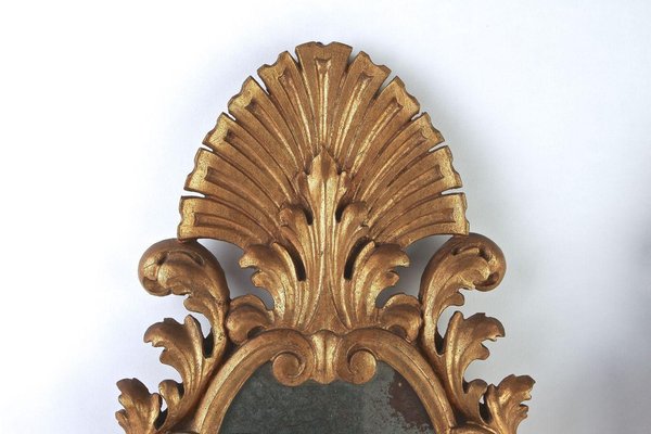 Hand-Carved Gilt Wall Mirrors, Italy, 1850s, Set of 2-TQA-1322298