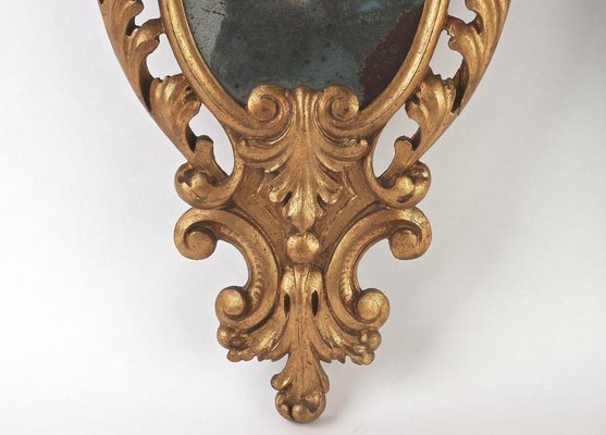 Hand-Carved Gilt Wall Mirrors, Italy, 1850s, Set of 2-TQA-1322298