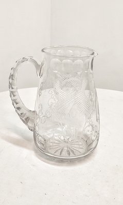 Hand Carved Glass Jug, France, 1950s-RGF-1268530