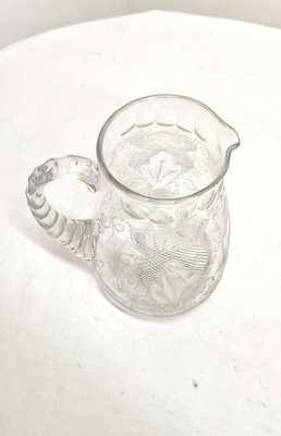 Hand Carved Glass Jug, France, 1950s-RGF-1268530