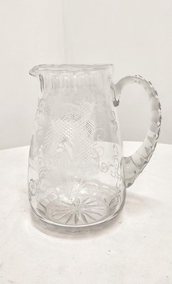 Hand Carved Glass Jug, France, 1950s-RGF-1268530