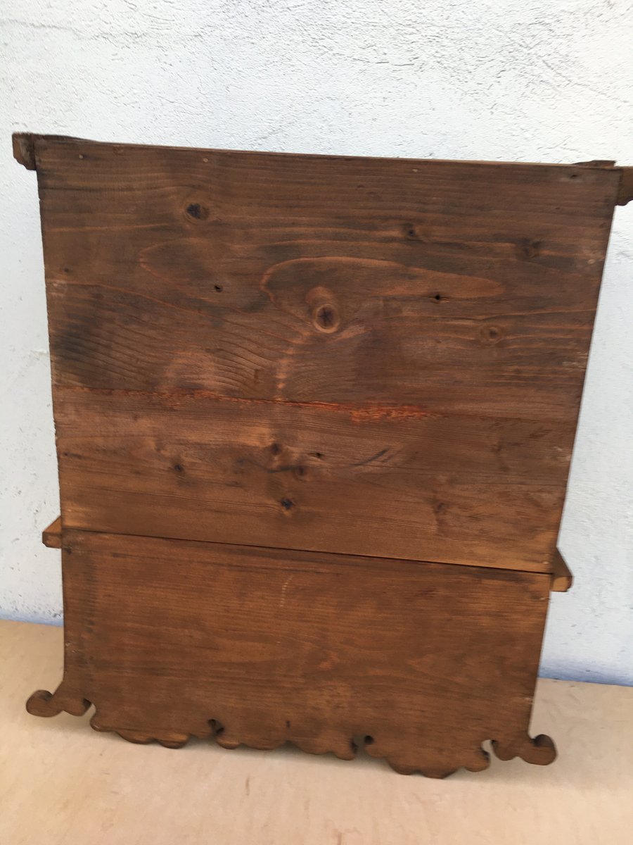 Hand-Carved Hanging Cabinet, 1940s