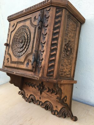 Hand-Carved Hanging Cabinet, 1940s-WQQ-664693