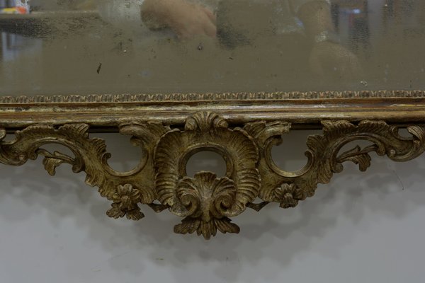 Hand-Carved Louis XV Style Silver Leaf Mirror, Italy-VHF-1276673