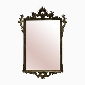 Hand-Carved Louis XV Style Silver Leaf Mirror, Italy-VHF-1276673