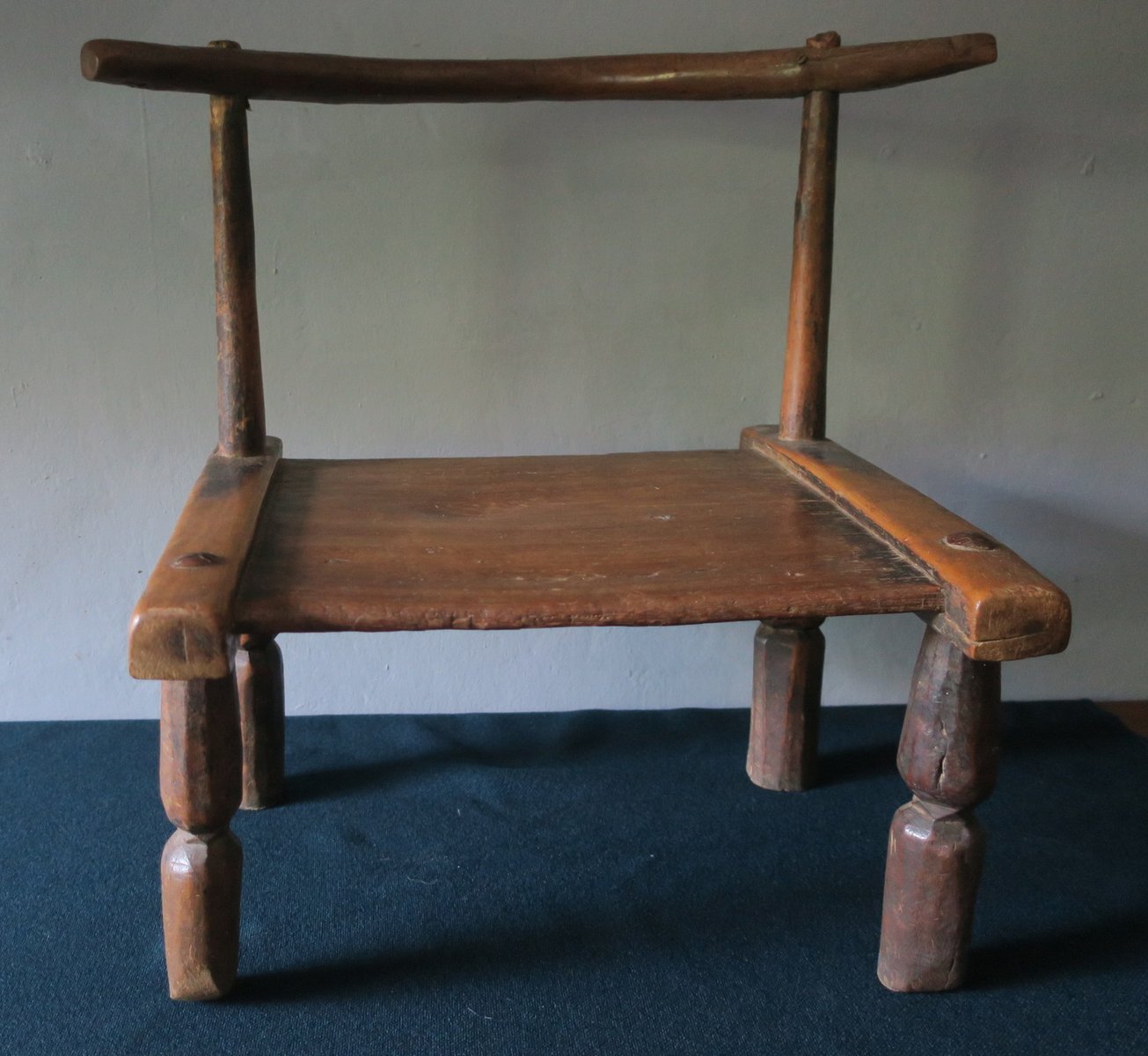 Hand-Carved Low Chairs, Ivory Coast, Set of 2