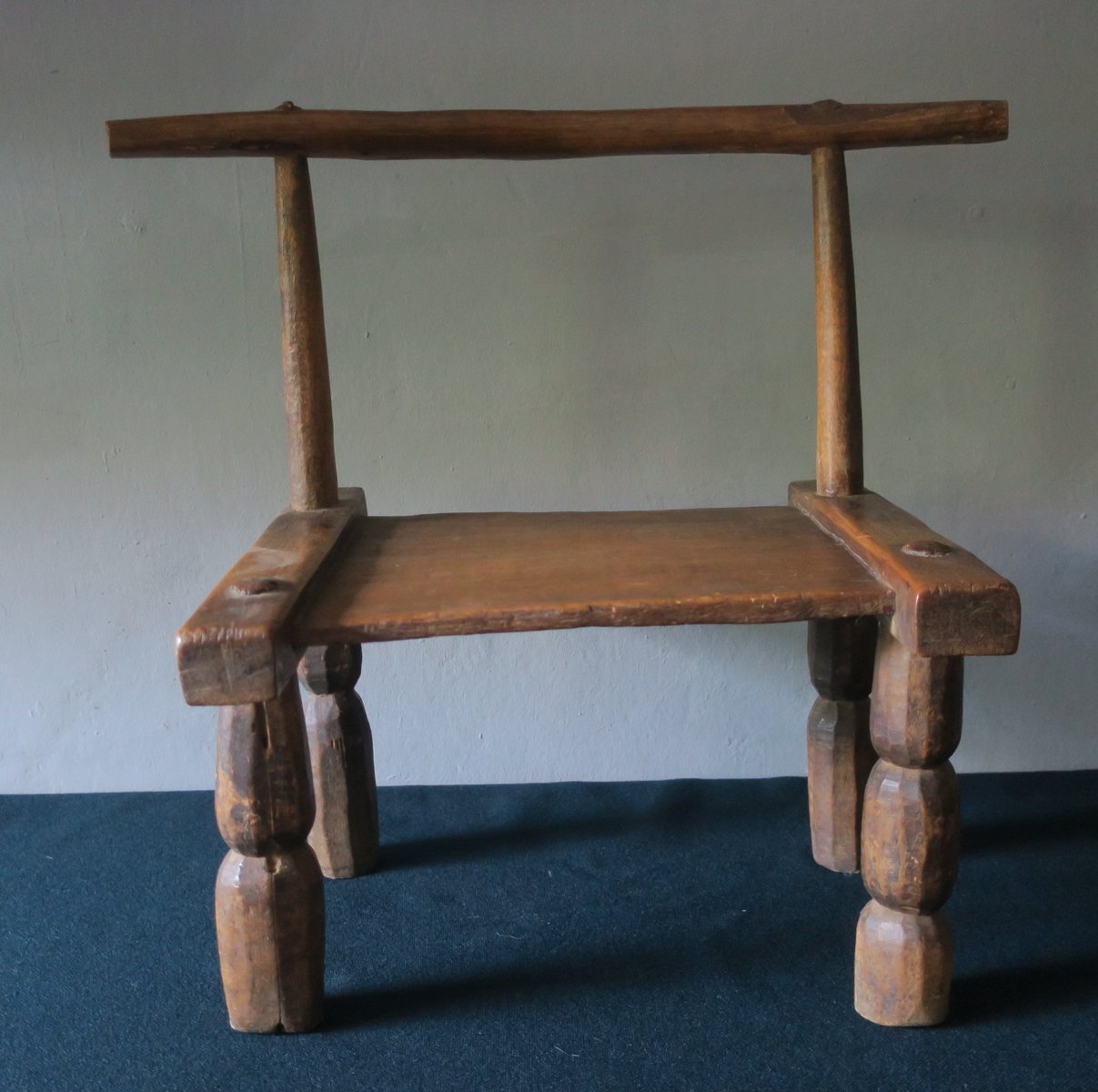 Hand-Carved Low Chairs, Ivory Coast, Set of 2