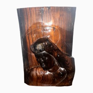 Hand-Carved Mary Wall Relief in Wood, 1960s-SZM-1787457