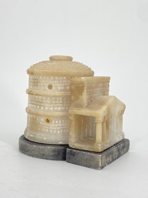 Hand-Carved Miniature Alabaster Model of the Pantheon in Rome, 1900-CZ-2038063