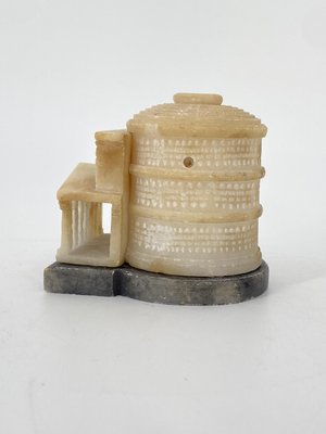 Hand-Carved Miniature Alabaster Model of the Pantheon in Rome, 1900-CZ-2038063