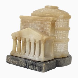 Hand-Carved Miniature Alabaster Model of the Pantheon in Rome, 1900-CZ-2038063