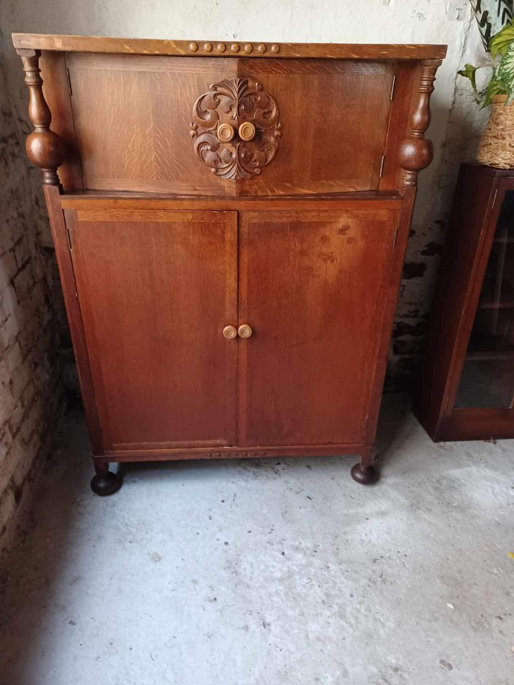 Hand Carved Oak Court Cupboard, 1880s