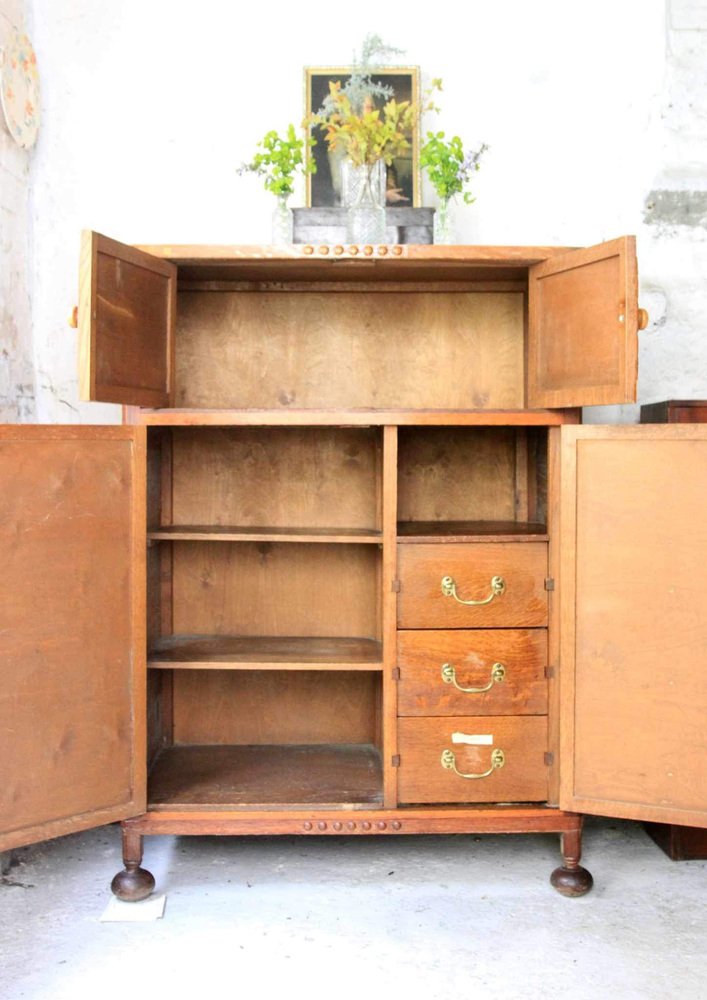 Hand Carved Oak Court Cupboard, 1880s