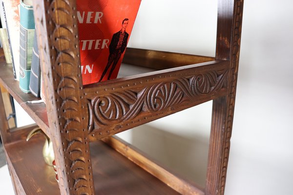 Hand Carved Oriental Wooden Cabinet Bookshelf Shelf, Nuristan, Afghanistan, 1980s-UZN-1729632