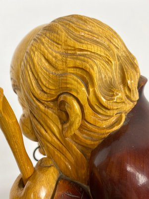 Hand Carved Wood Monk Table Lamp by Aldo Tura for Macabo, Italy, 1950s-LYQ-1171642