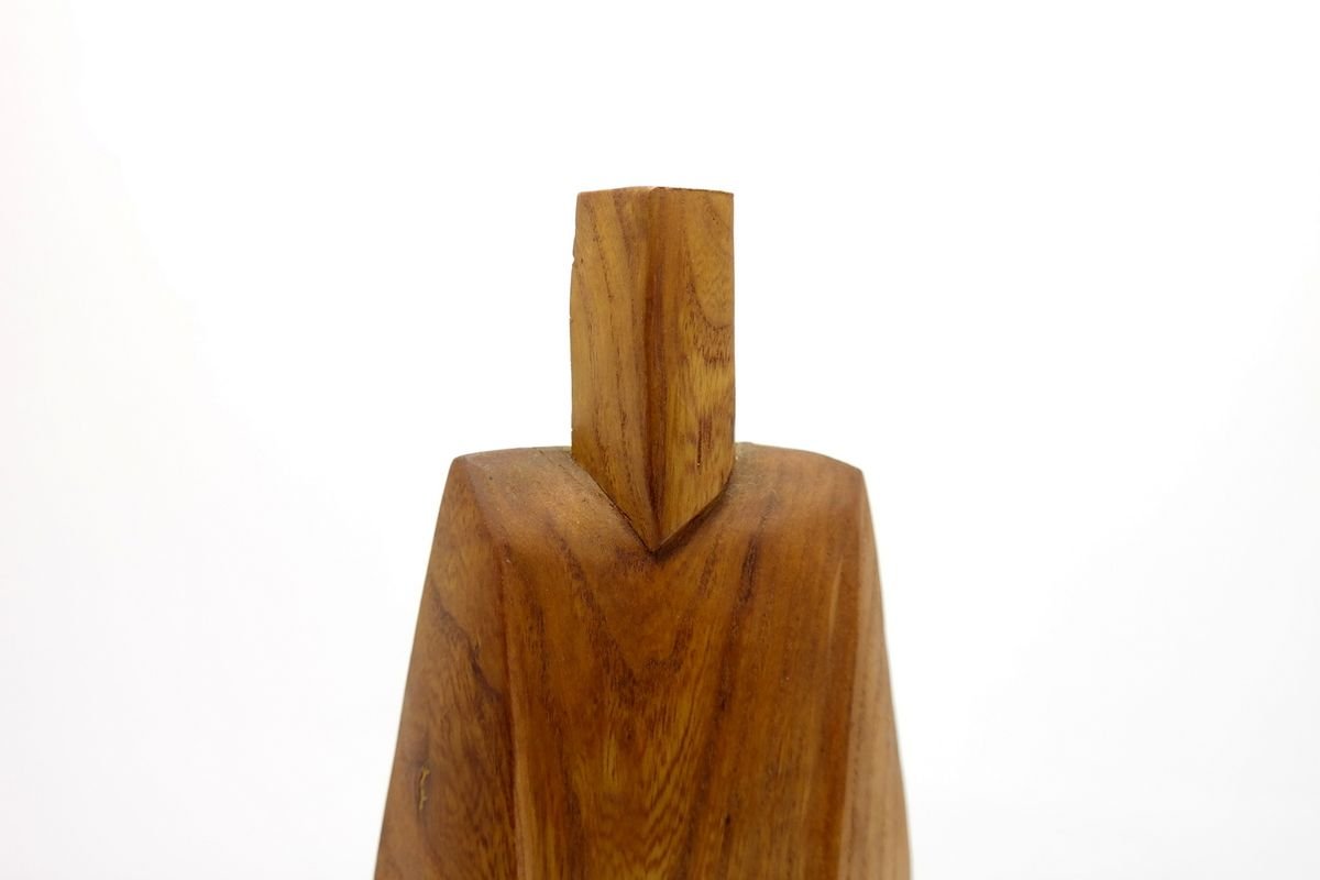 Hand-Carved Wooden Sculpture in the Cubist Style