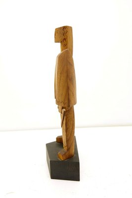 Hand-Carved Wooden Sculpture in the Cubist Style-UWE-885643