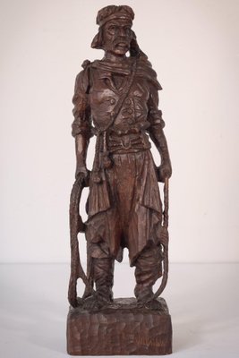 Hand-Carved Wooden Sculpture of a Male Figure-AOI-1106704