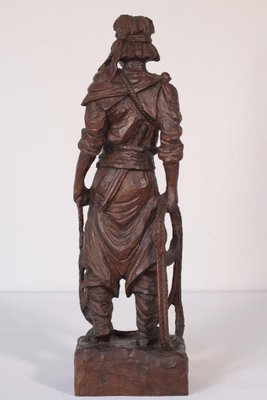 Hand-Carved Wooden Sculpture of a Male Figure-AOI-1106704