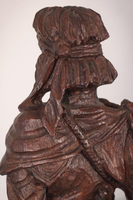 Hand-Carved Wooden Sculpture of a Male Figure-AOI-1106704