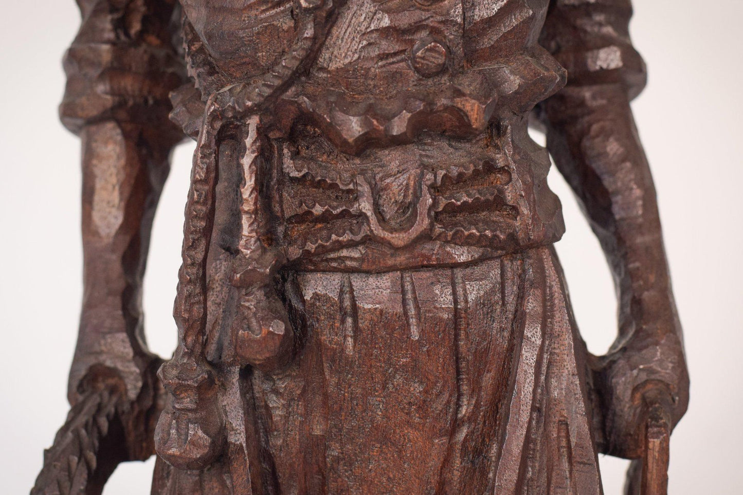 Hand-Carved Wooden Sculpture of a Male Figure