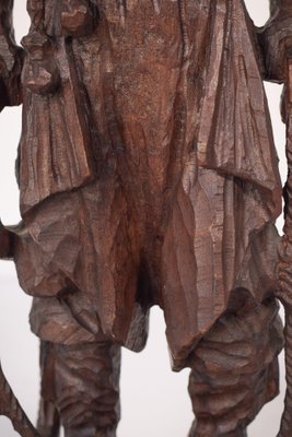 Hand-Carved Wooden Sculpture of a Male Figure-AOI-1106704