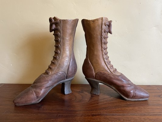 Hand Carved Wooden Shoes, 1800s-OFB-1820041