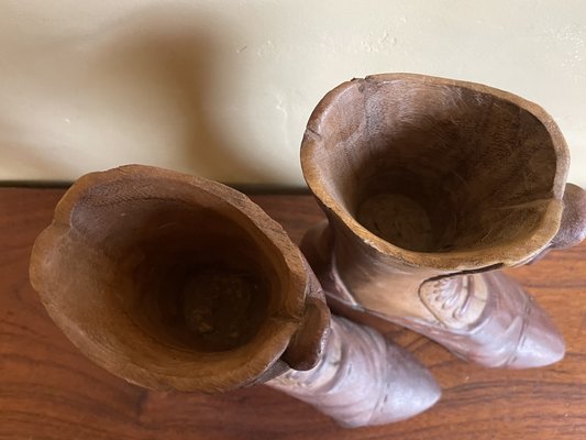 Hand Carved Wooden Shoes, 1800s-OFB-1820041