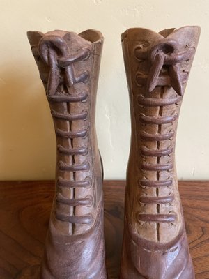 Hand Carved Wooden Shoes, 1800s-OFB-1820041